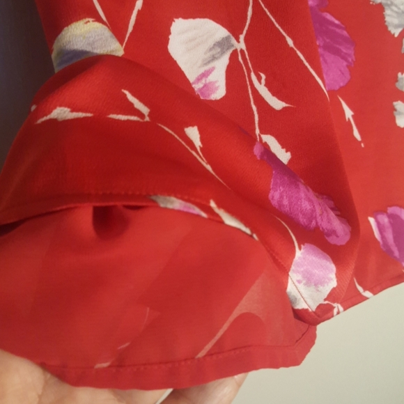 Banana Republic lined Floral Cami /red/ cayenne - Picture 6 of 8